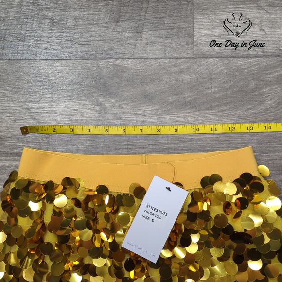 blue b. Pull On Sequin Mini Skirt Size S - Picture 3 of 5